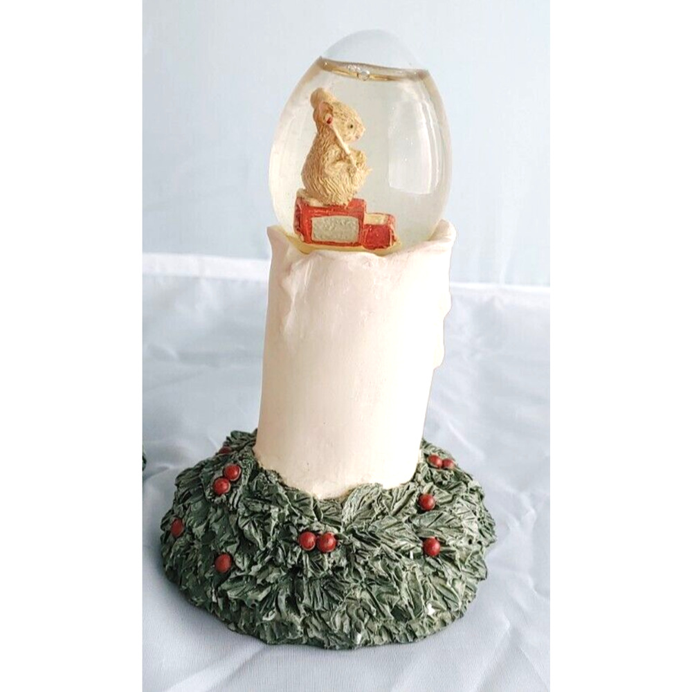 Christmas Candle Glitter Snow Globe Mouse Water Wonders Candlelight 5 inch - Picture 6 of 11